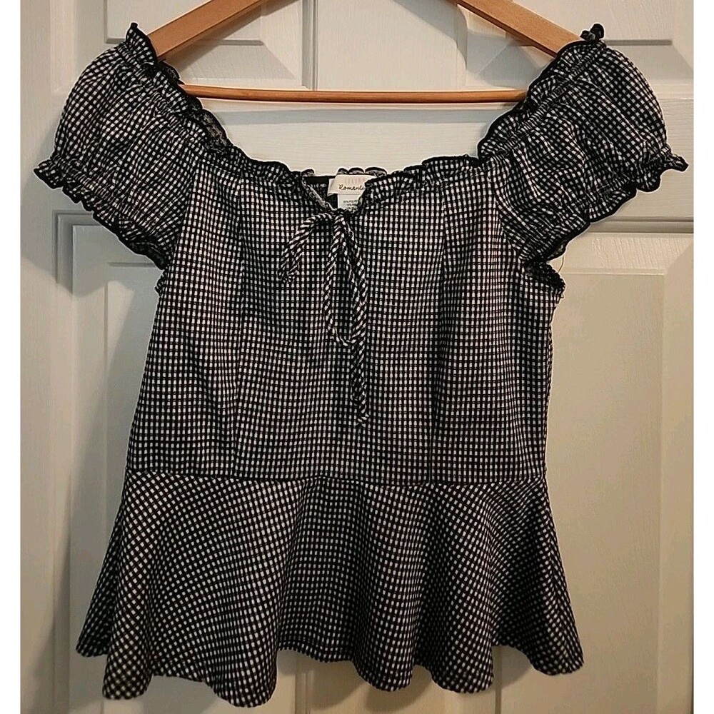 Urban Romantics Babydoll Top Small Ruffle Wimsigoth Cropped Blouse Short Sleeve